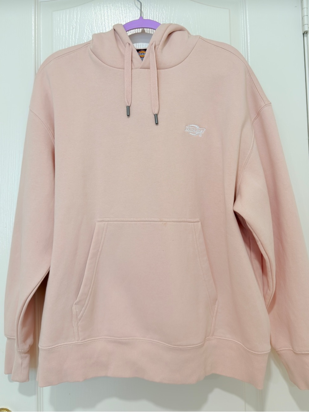 Dickies Soft Pink Pullover Hoodie Embroidered Logo Medium